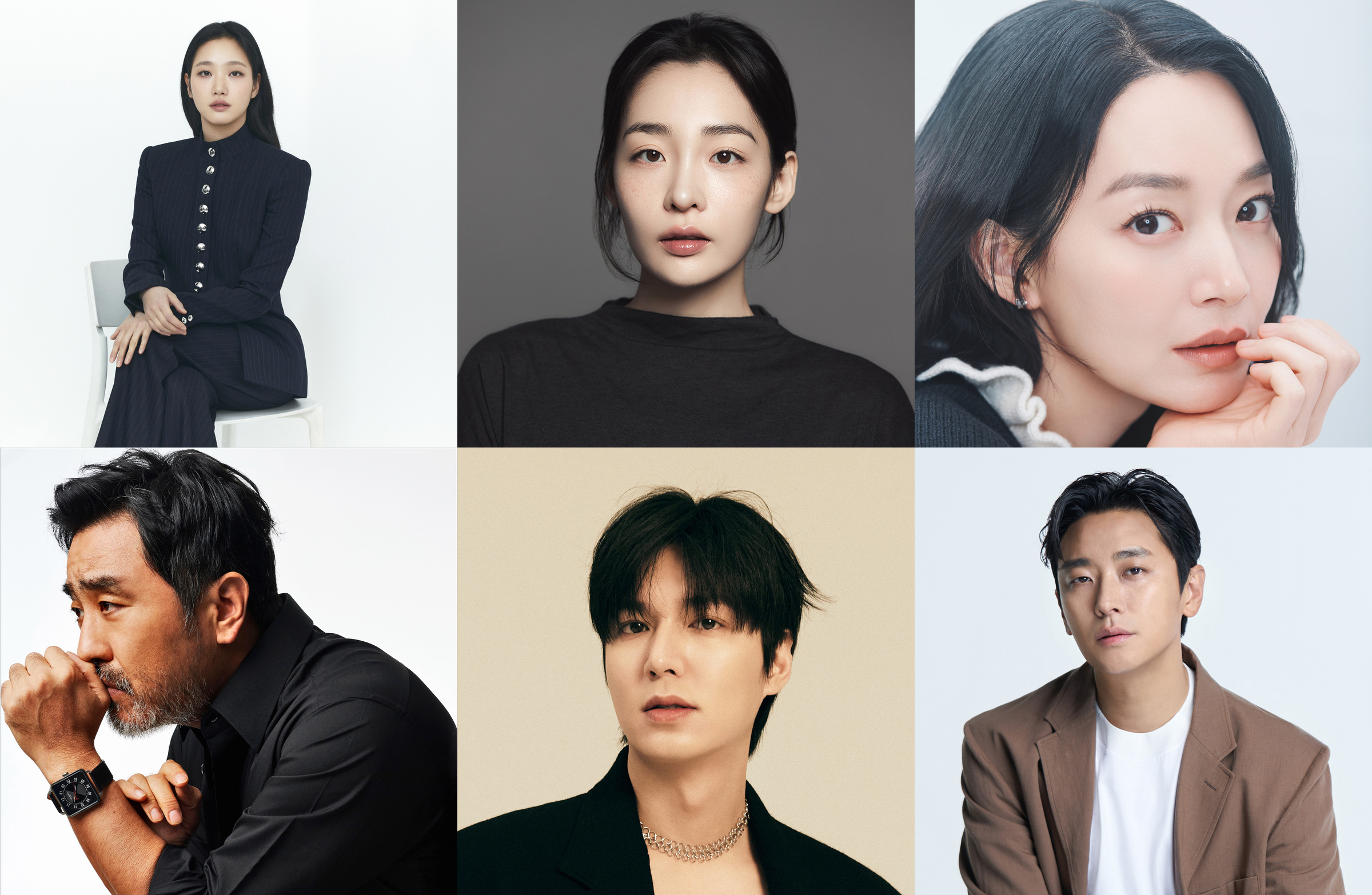 김고은 김민하 신민아 류승룡 이민호 주지훈의 BIFF 제공 공식 프로필을 3열 2행으로 밀착 배치한 6인 콜라주